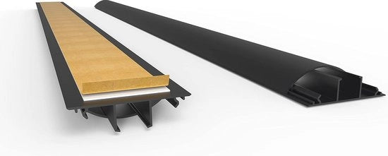 Guscio autoadesivo a forma semicircolare - Protezione contro gli urti per cavi, Nero, 7 x 2 x 50 cm