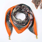 Stile pastorale, fresco ed elegante, 96 cm, sciarpa quadrata da donna in seta, foulard/scialle versatile
