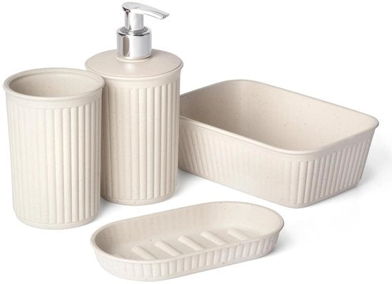 Set da bagno - sostenibile e minimalista - 4 pezzi - materiale riciclato