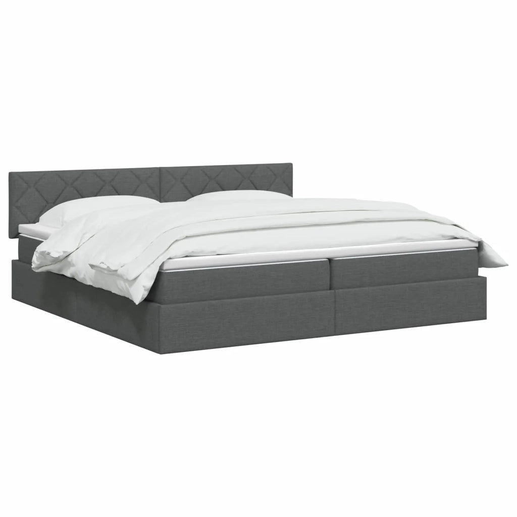 Letto con contenitore e materasso Grigio Scuro 200 x 200 cm 3458707