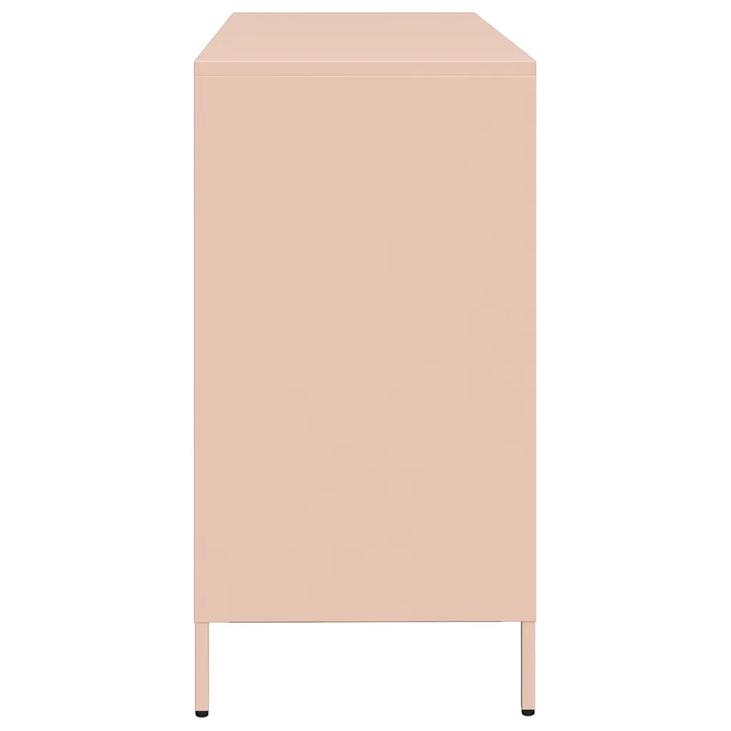 Credenza Rosa 135x39x73,5 cm in Acciaio Laminato a Freddo