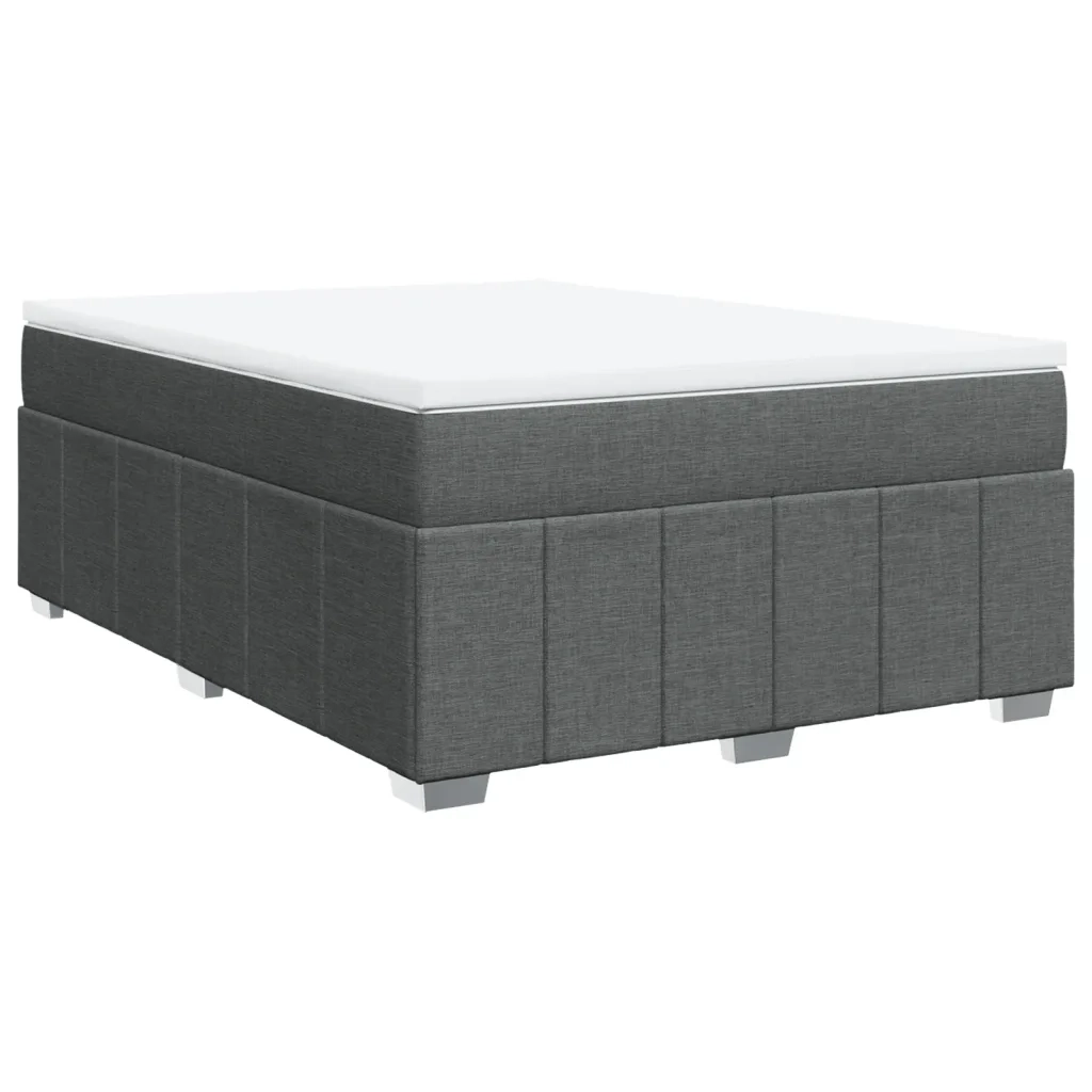 vidaXL Giroletto a Molle con Materasso Grigio Scuro 140x190 cm Tessuto