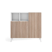 Scarpiera Herdasa effetto bianco ante stampa doghe chiaro 87x90x27