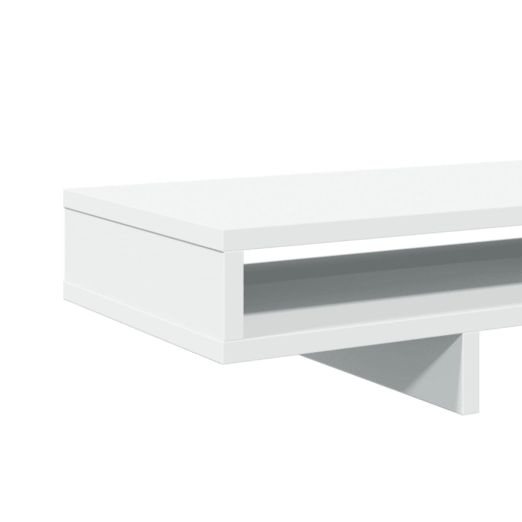 Supporto per Monitor Bianco 100x27x15 cm Legno Massello di Pino 854751
