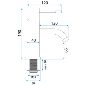 Rubinetto Da Lavabo Rea Lungo Diamond Gold