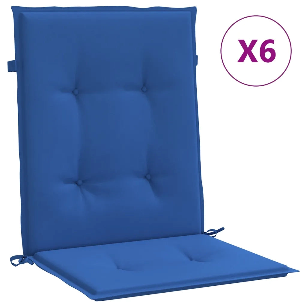 Cuscini per Sedie da Giardino 6 pz Blu Reale 100x50x3 cm cod mxl 54851