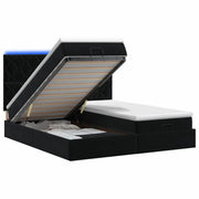 Letto Ottomano con Materasso e LED Nero 200 x 200 cm Velluto 3458522