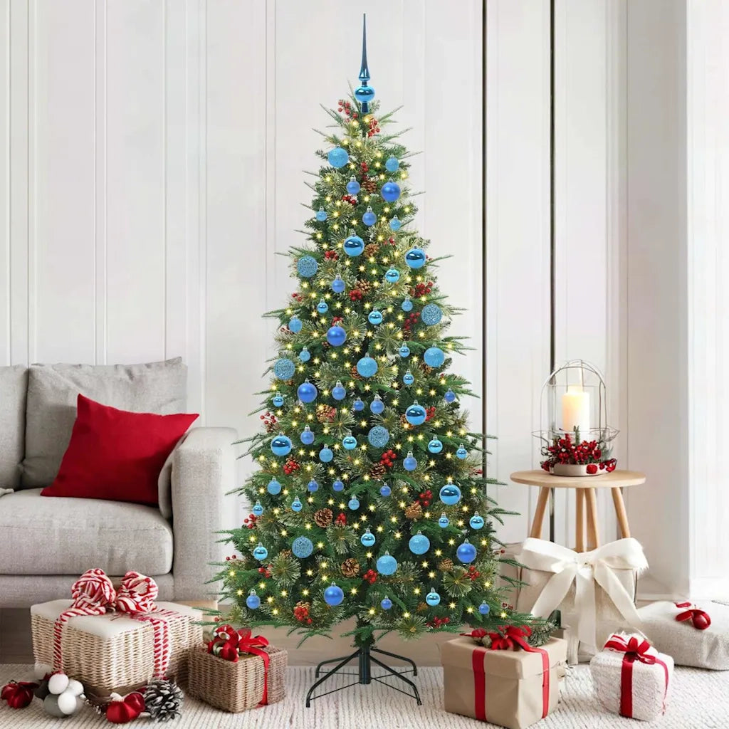 Albero di Natale | Decorazioni natalizie Artificiale con Rami Pieghevoli Verde 180 cm