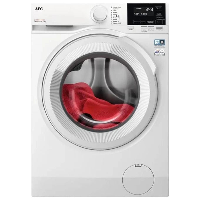 AEG Serie 6000 ProSense  LR6G94OW Lavatrice Caricamento frontale 9Kg 1351 giri Classe A  Oblo' XXXL Silver, Filtro ispezionabile