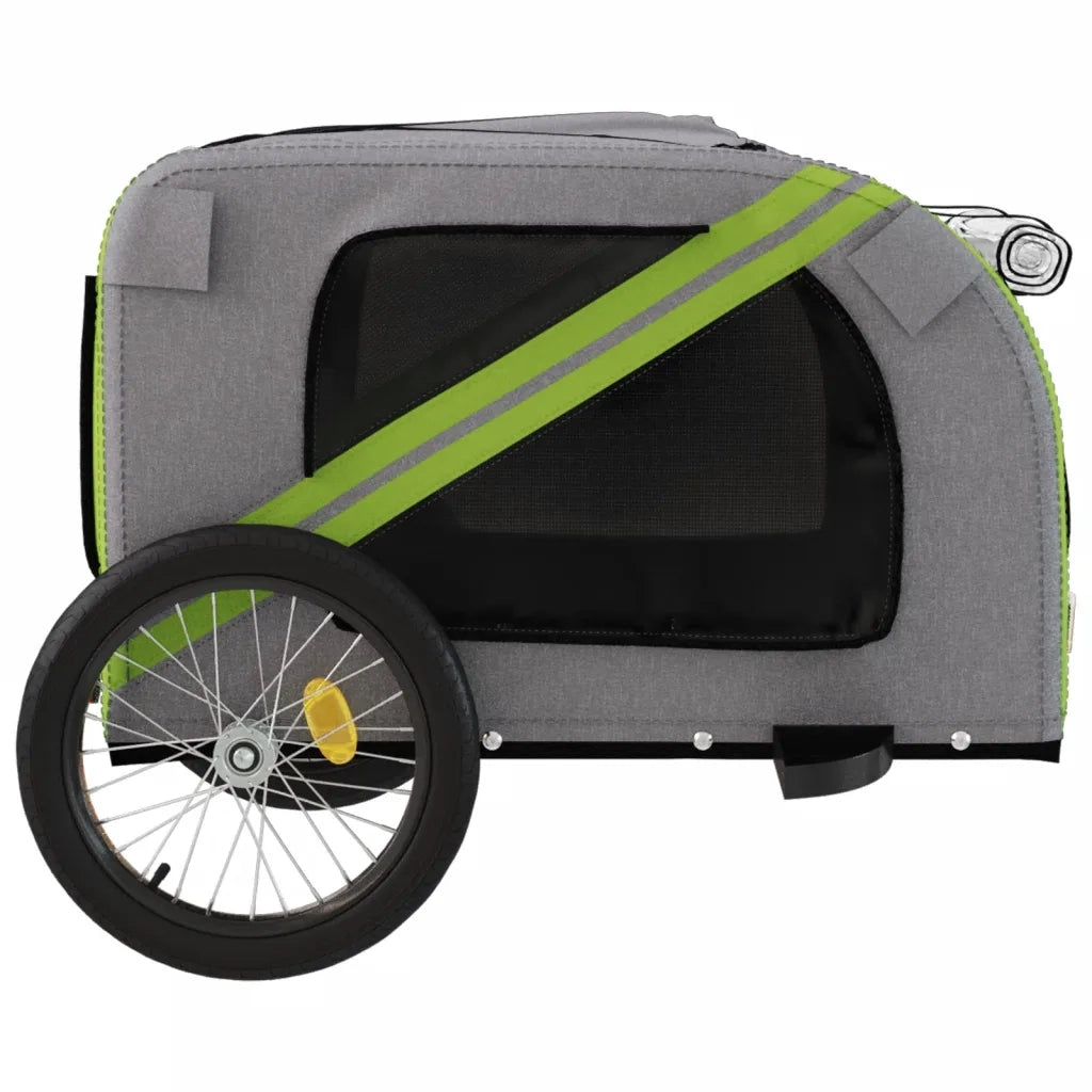 Rimorchio da Bici per Animali Verde e Grigio Oxford e Ferro 93885