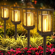 Illuminazione Esterna a Energia Solare 4 Pack Illuminazione Decorativa 1000mAh IP65 Resistente all'Acqua Interruttore Automatico Adatto per Giardino Prato Paving