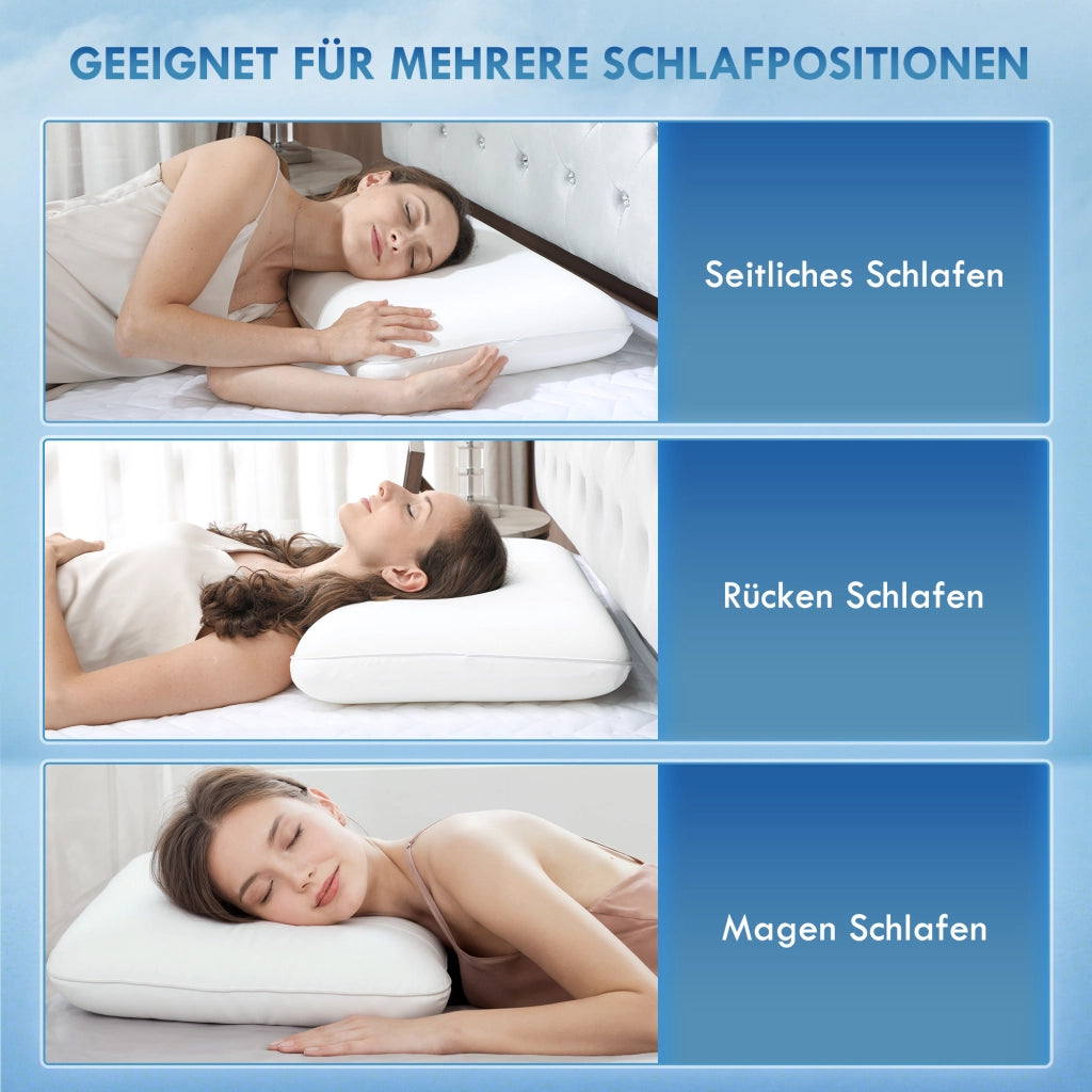 Cuscino Memory Foam Ergonomico per Collo ¨C Zephmum ¨C 60x40 cm Cremewei? con Fodera Rimovibile