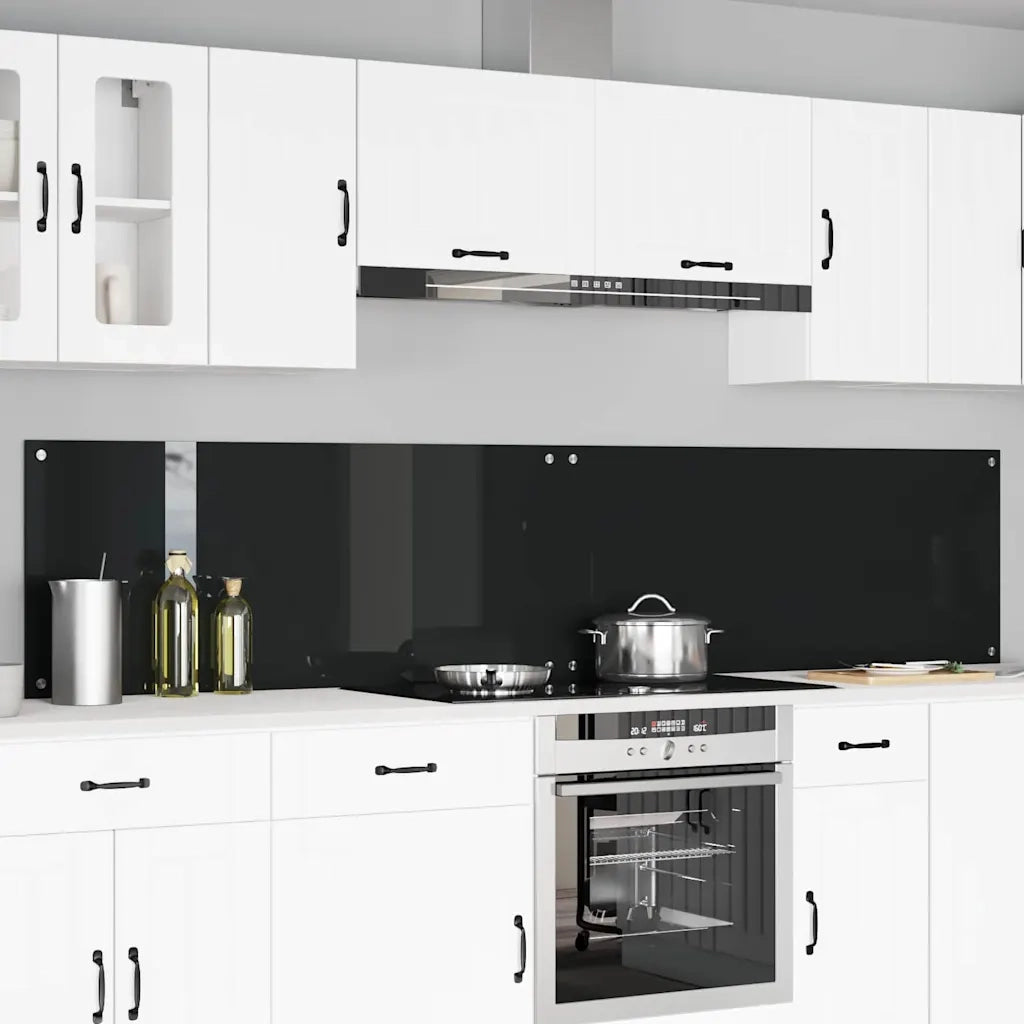 Rivestimento da Cucina 2 pcs Nero 120 x 50 cm vetro temperato 3415498