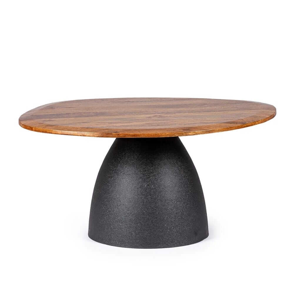 Tavolo Rotondo in Legno con Base Conica Nera 140 cm - FRANKLIN