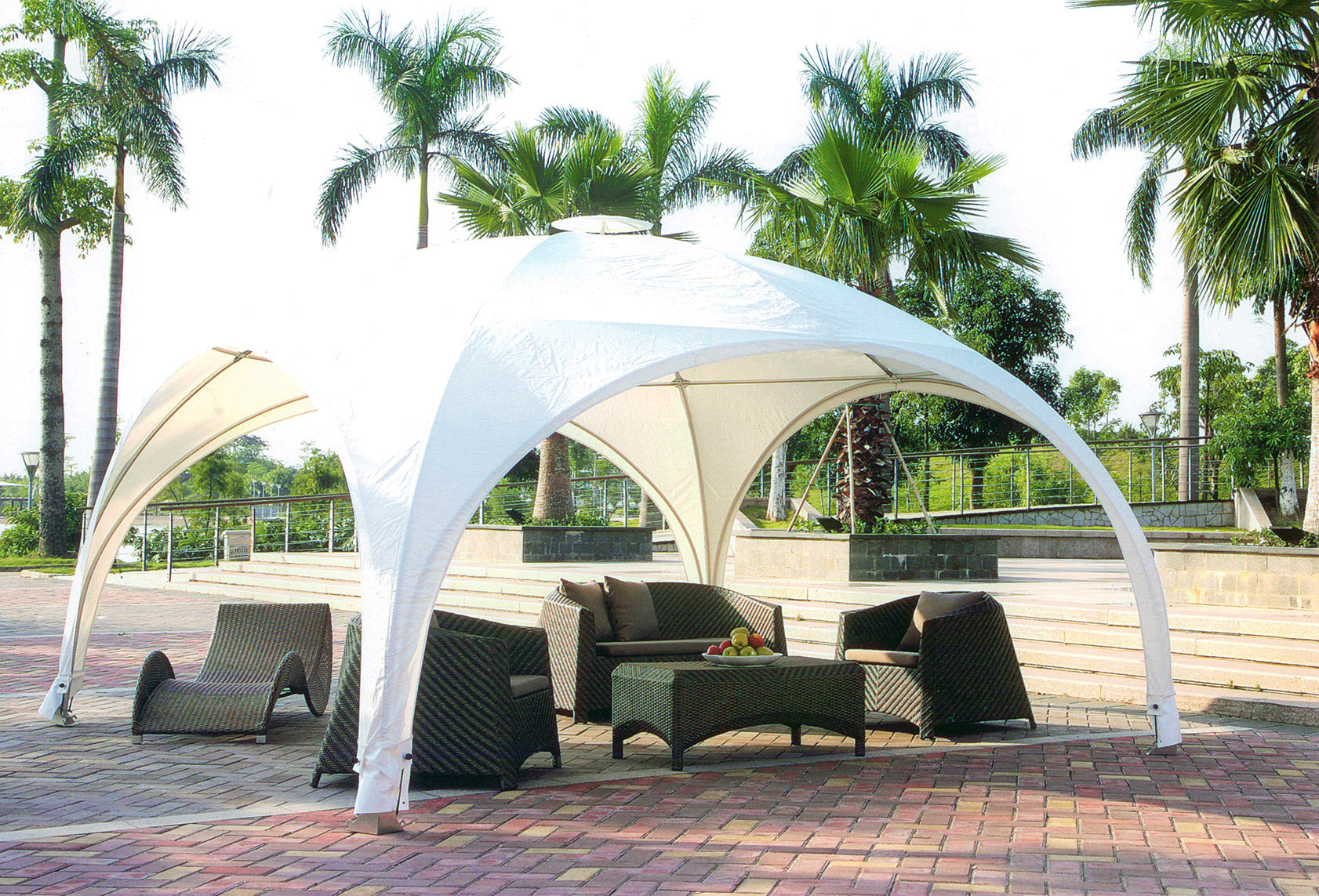 Gazebo da Giardino 4x4m in Alluminio Morel Igloo Bianco