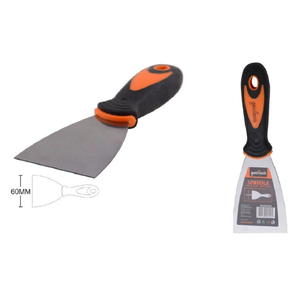 Trade Shop - Spatola Per Pareti Acciaio 60 Mm 2.5" Ferramenta Con Maniglia Antiscivolo 90419 -