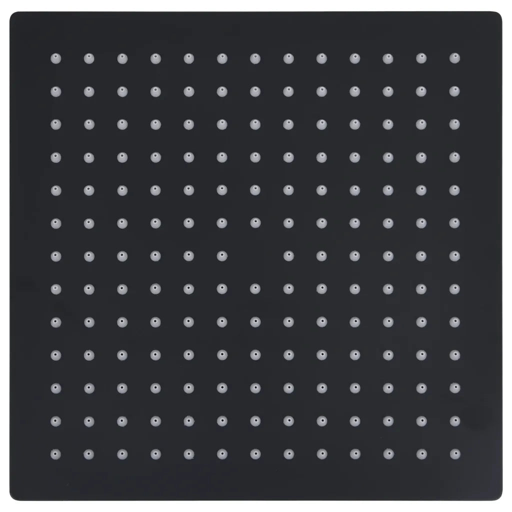 Testa Doccia a Pioggia in Acciaio Inox 25x25 cm Quadrata Nera 147696