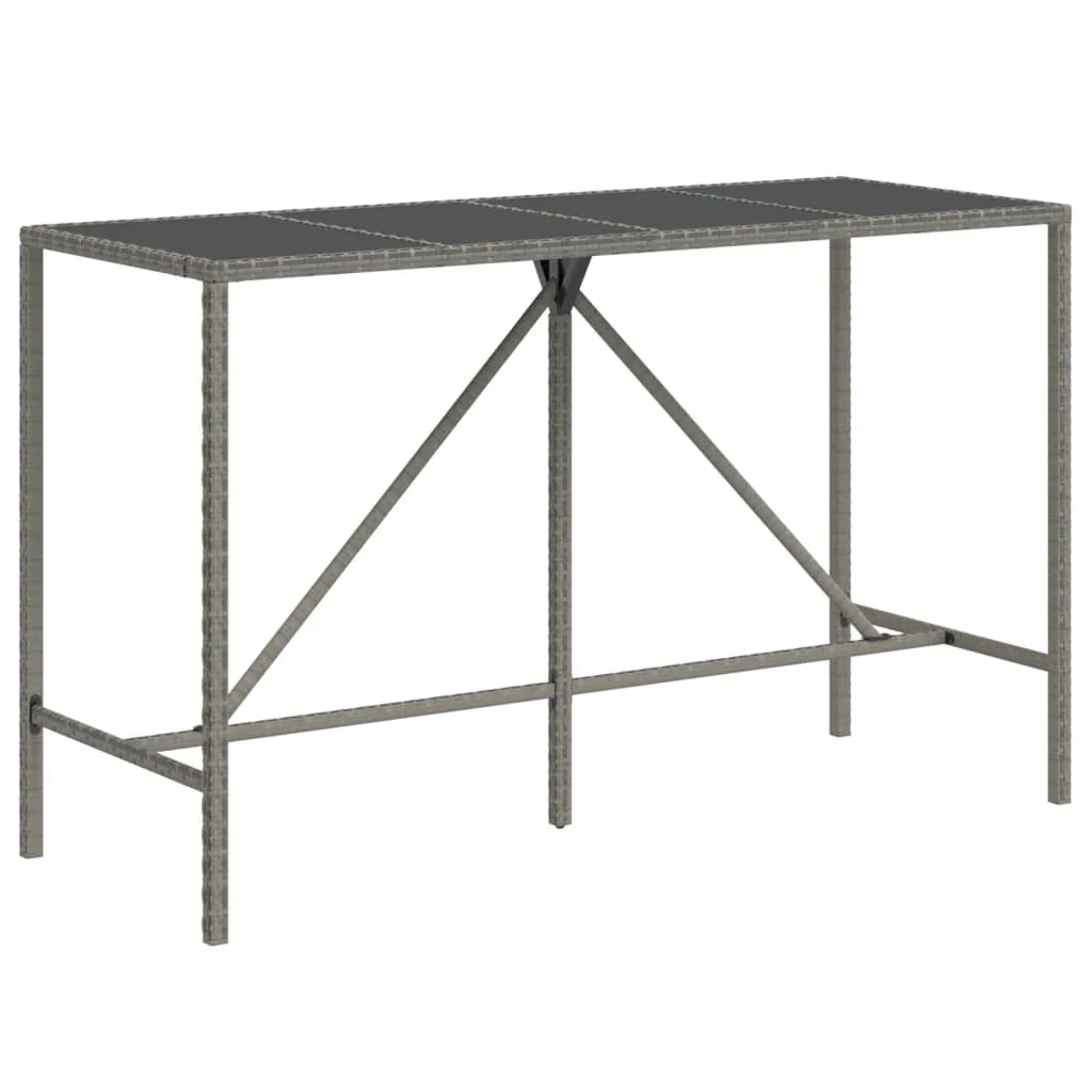 Set da bar da giardino da 11 pezzi con cuscini in polyrattan grigio 02_0013359
