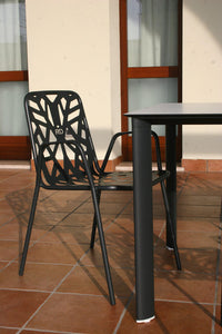 Set 2 Sedie da Giardino 53x59x83 cm in Acciaio con Braccioli RD Italia Fancy Antracite