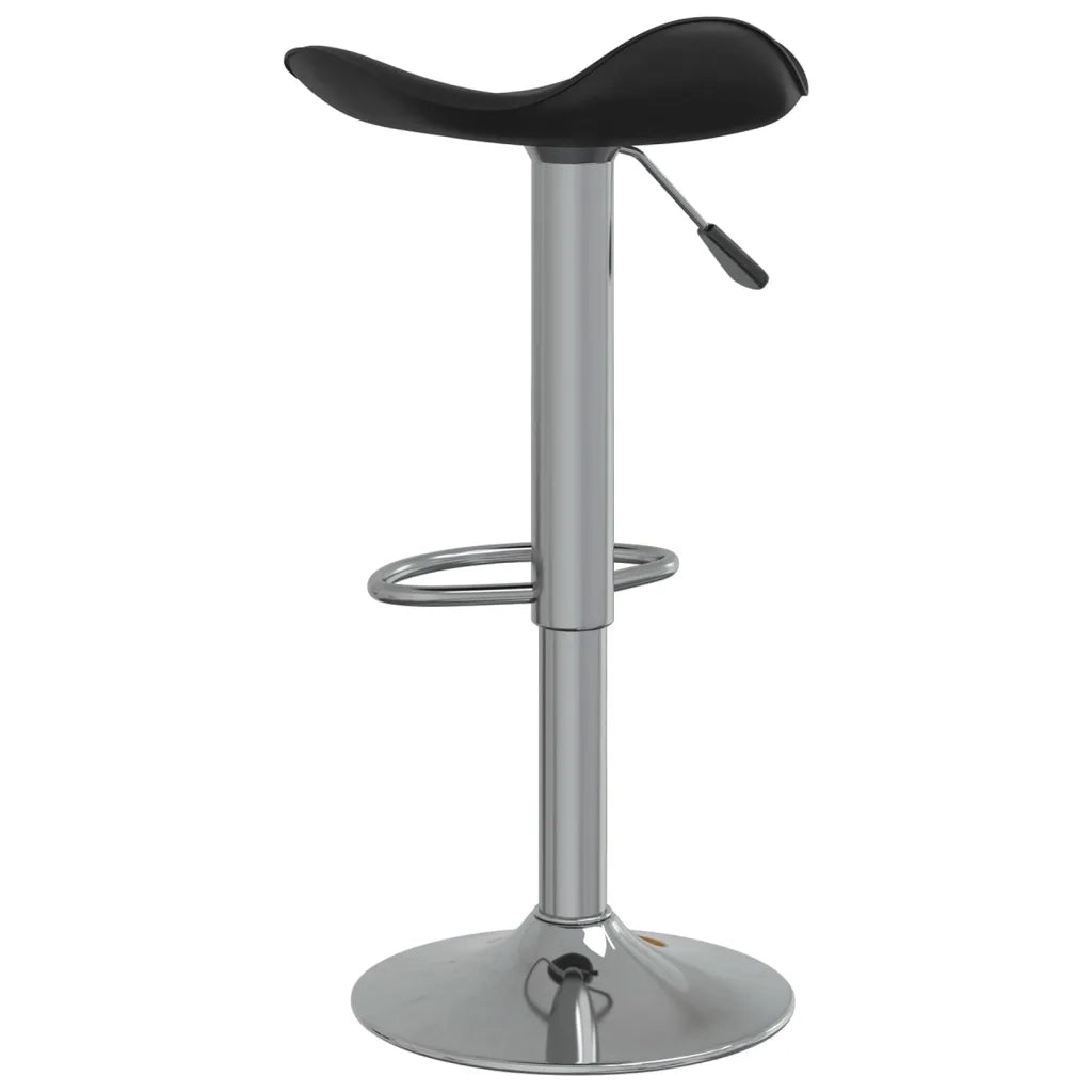 Sgabello da Bar Nero in Acciaio Cromato e Pelle Sintetica cod mxl 57316