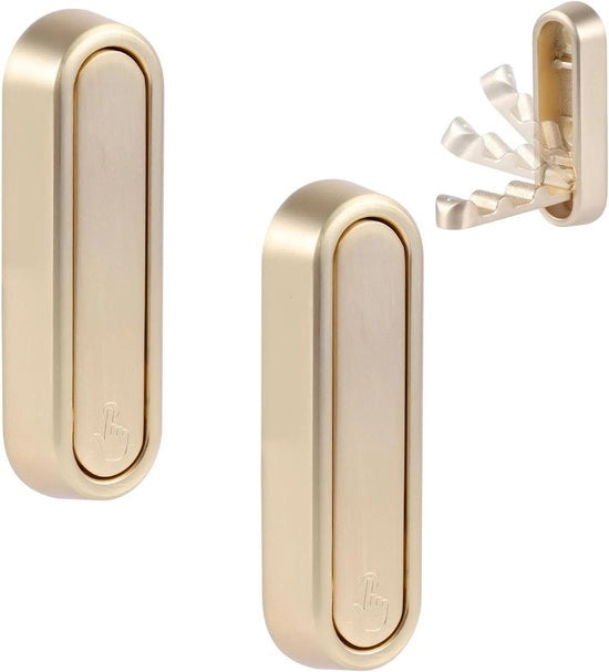 Haken da Parete Opvolumibili in Oro - Set da 2 - Per Asciugamani, Giacche, Cappotti e altro