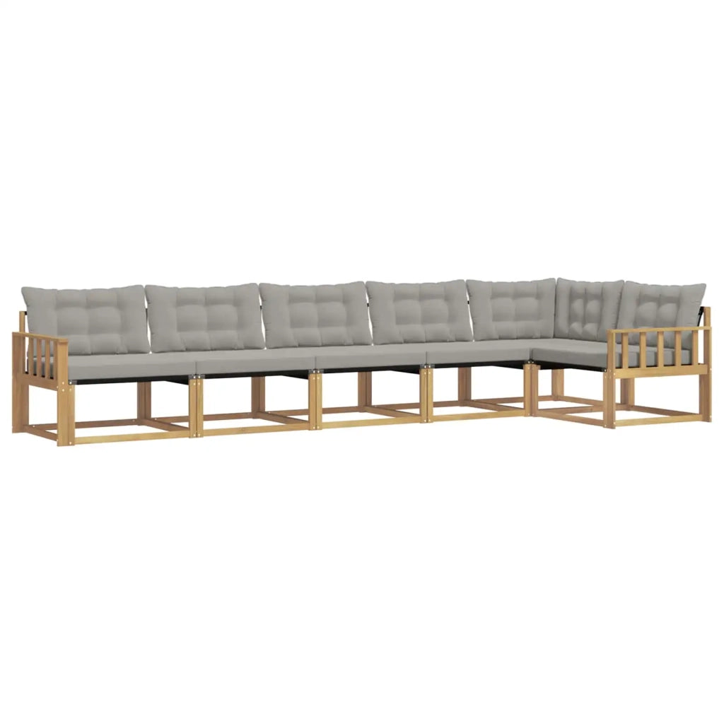 Set di divani da esterno 6 pz Bianco e Grigio Chiaro 3388729