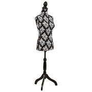Manichino in legno e schiuma rivestito in tessuto nero 24x37,5x168h