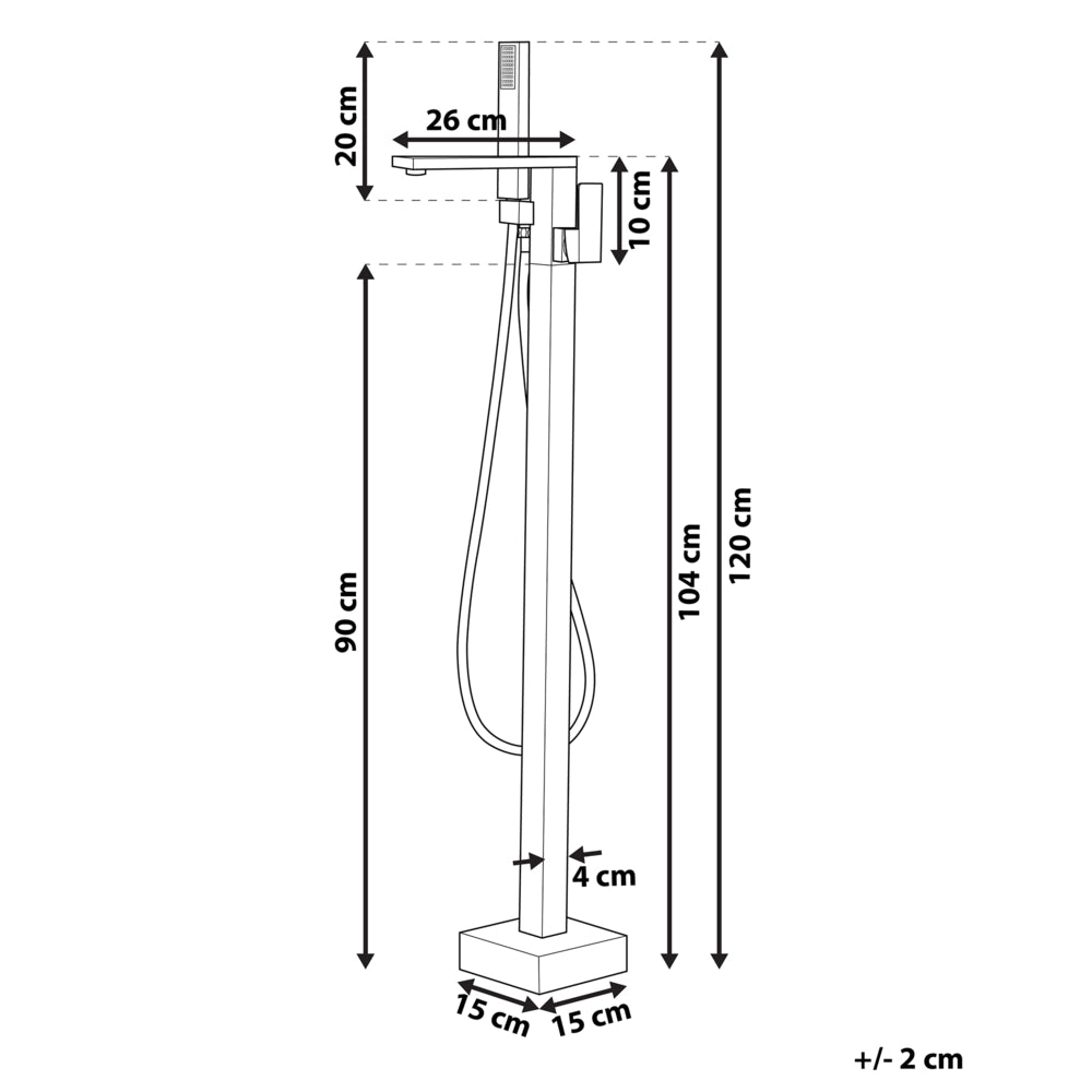 Miscelatore vasca da bagno freestanding Kit doccia con rubinetto cromato argento montato a pavimento
