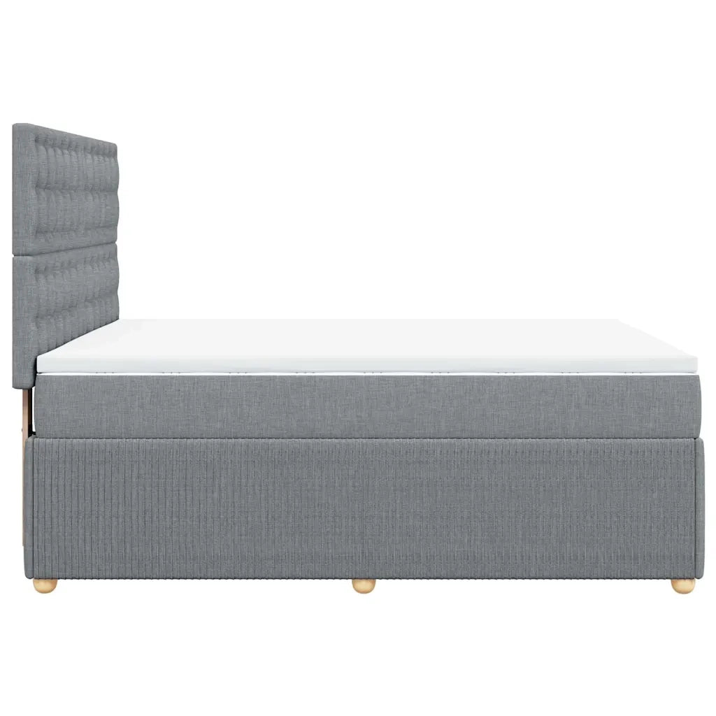 vidaXL Giroletto a Molle con Materasso Grigio Chiaro 140x190cm Tessuto