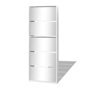 Scarpiera con 5 ripiani e specchio 63 x 17 x 169,5 cm bianco 02_0043396