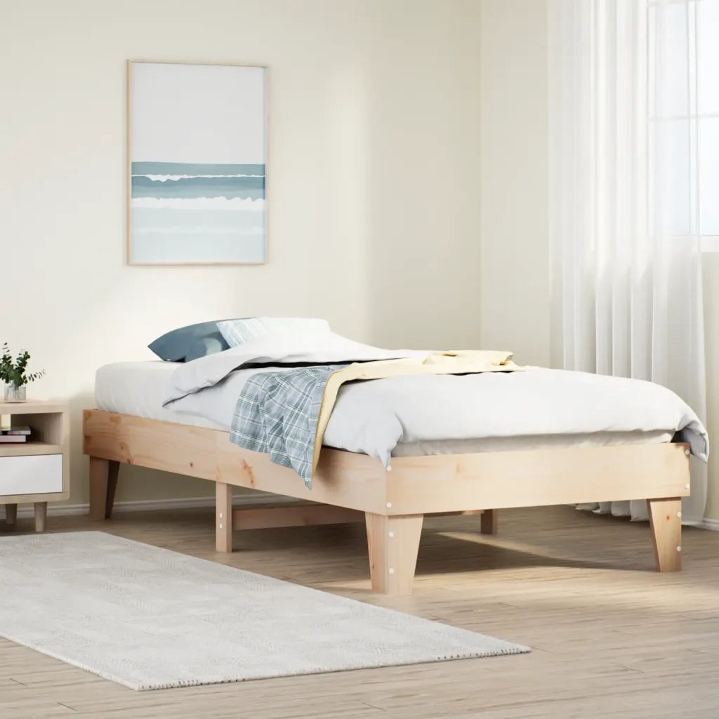 Letto senza Materasso 90x200 cm in Legno Massello di Pino 855364