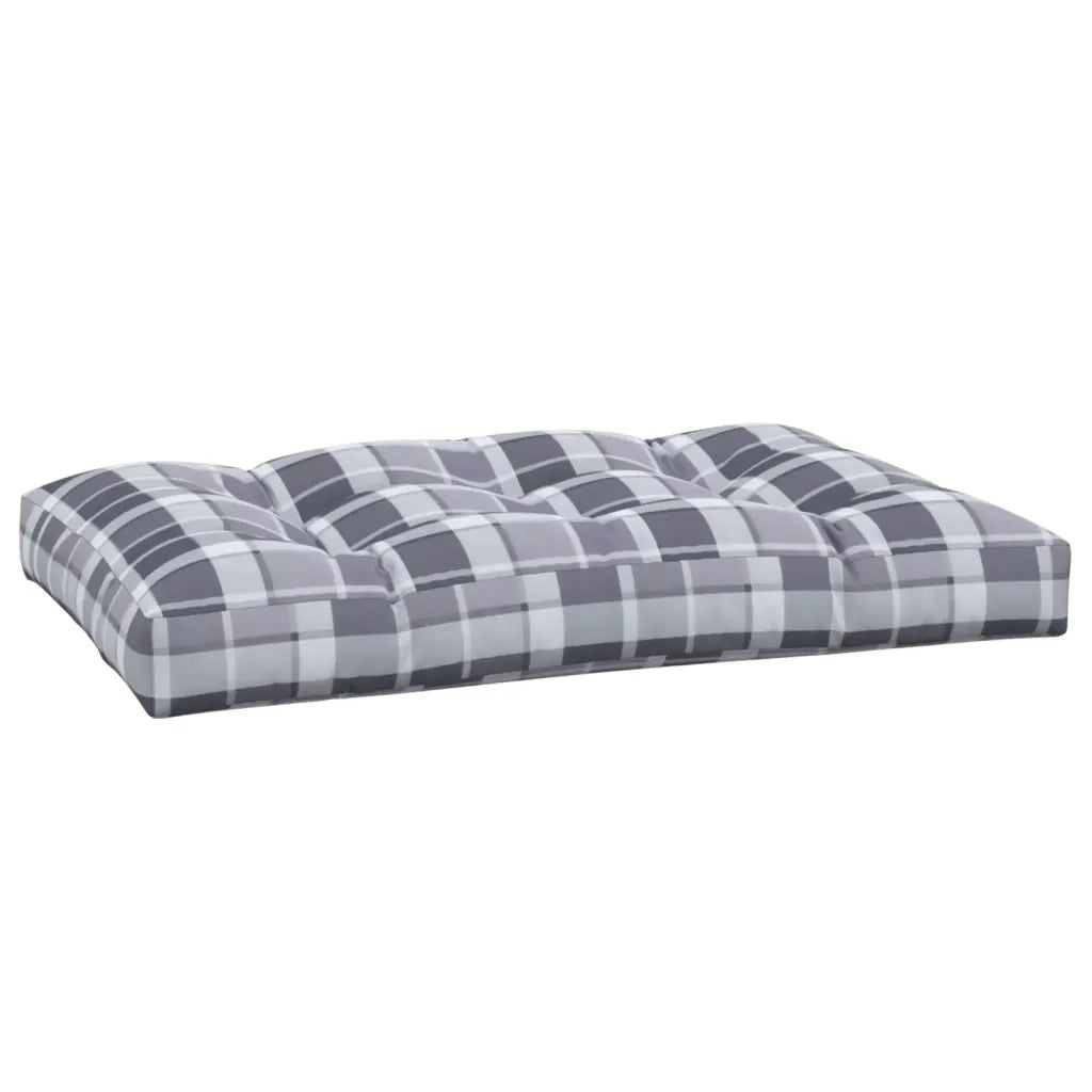 Cuscino per Pallet a Quadri Grigi 120x80x12 cm in Tessuto 314422