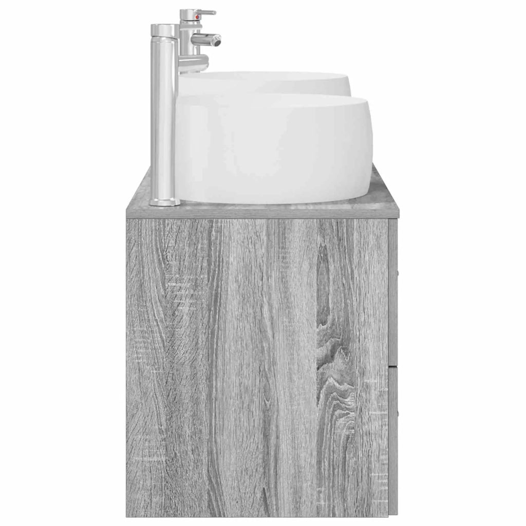 Set di mobili per il bagno 3 pz Sonoma grigio 3405928