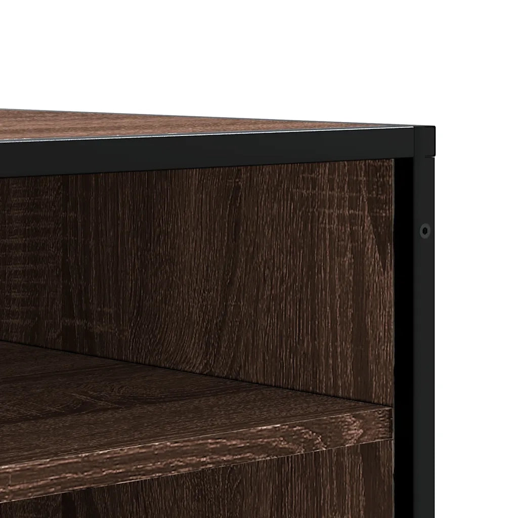 Scarpiera Rovere Marrone 84x40x53,5 cm Truciolato e Metallo