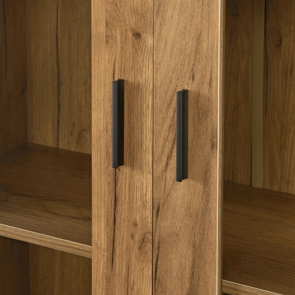Mobile Vetrinetta Sorø Libreria a 2 Ante 115 x 80 x 31 cm Effetto Rovere [en.casa]
