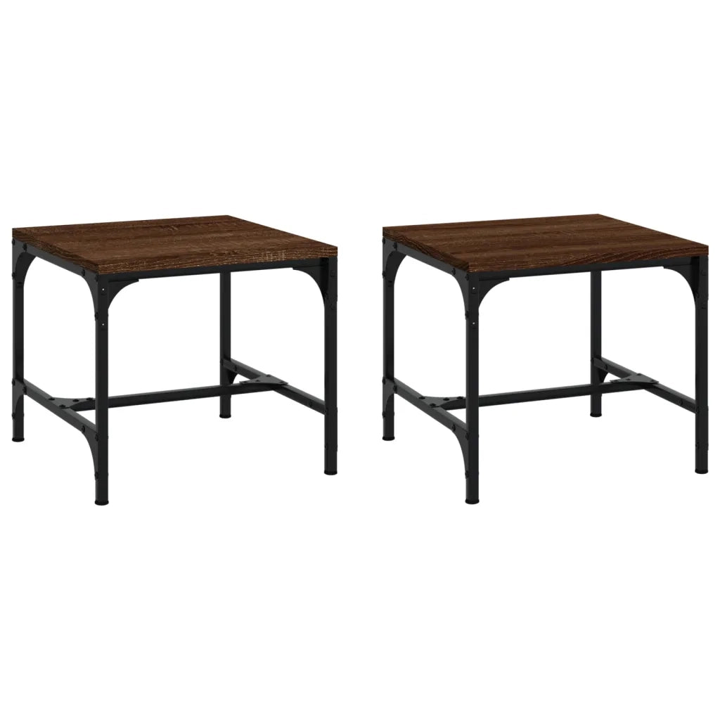 2 pz Tavolini da salotto | Tavolino da caff¨¨ | Tavolino da Soggiorno Nerorovere marrone 40x40x35cm in Legno Multistrato