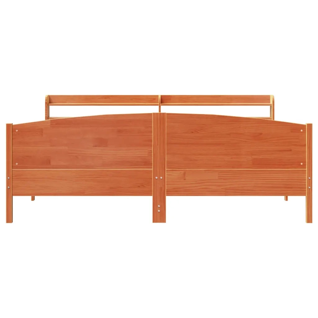 Letto senza Materasso Marrone Cera 200x200 cm in Legno di Pino 3306956