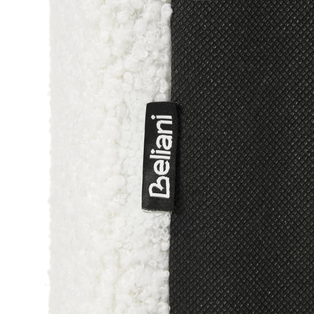 Pouf bianco imbottito, elemento modulare per divano, pouf rettangolare, salotto moderno