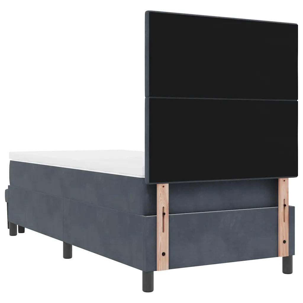 Letto a molle con testiera Grigio scuro 190 x 90 cm Velluto 3344481
