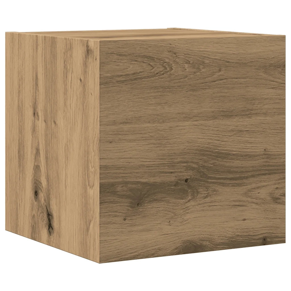 Set Mobile TV 7 pz Montato a Parete Rovere in Legno Multistrato 3329210