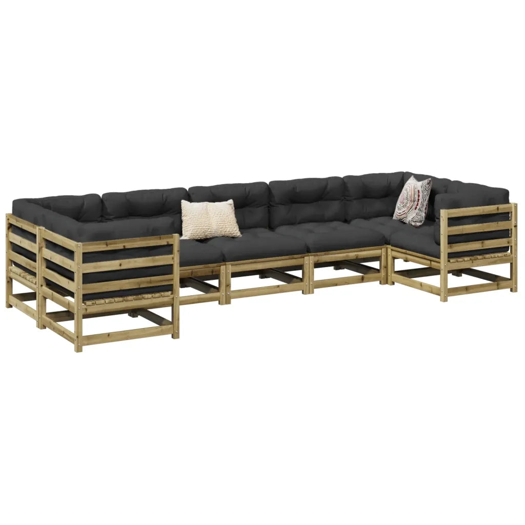 Set Divani da Giardino 7 pz in Legno Impregnato di Pino 3299617