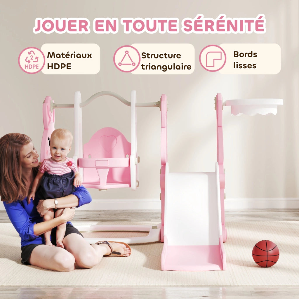 Set giochi giardino bambini 4in1 ¨C zephmum ¨C rosa, 147.5x160x107cm