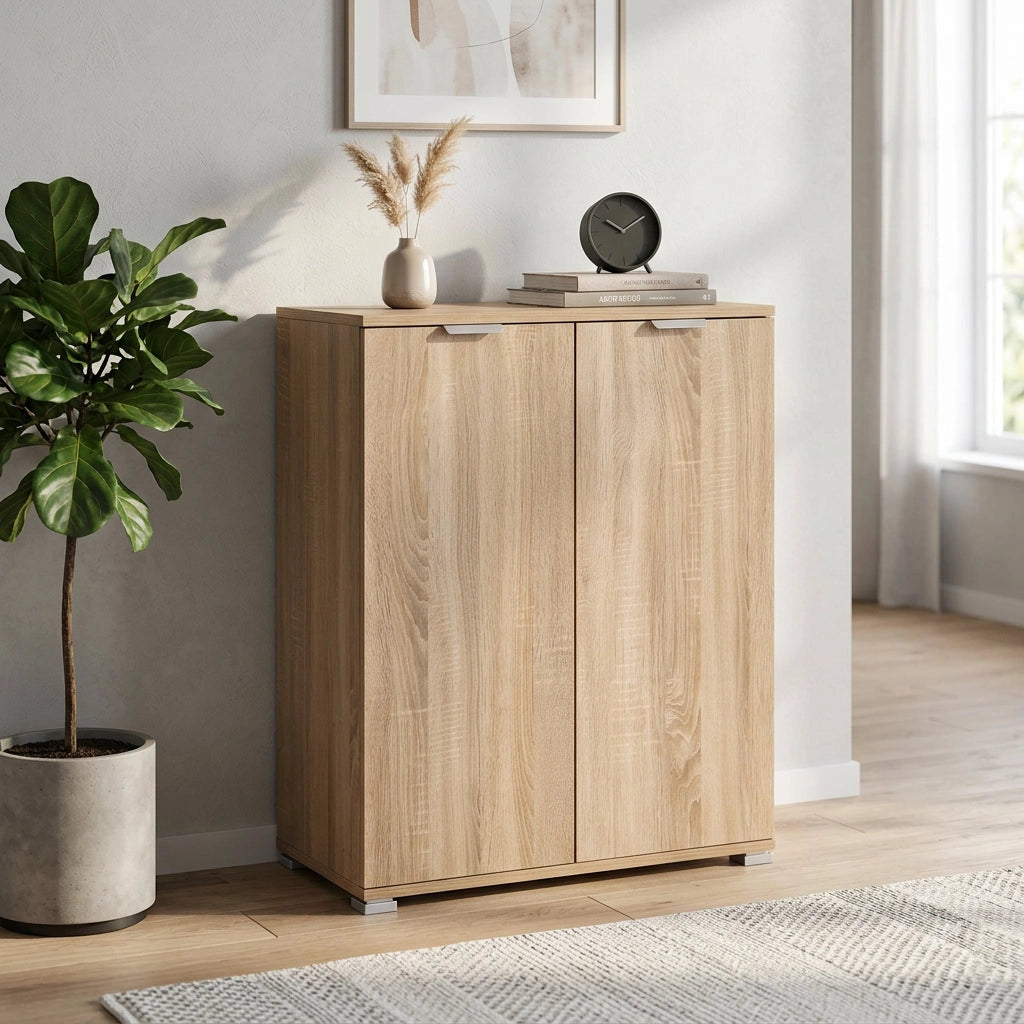 Armadietto da Bagno 2 ante in Legno Composito cm 60x38x85 - HOLDEN