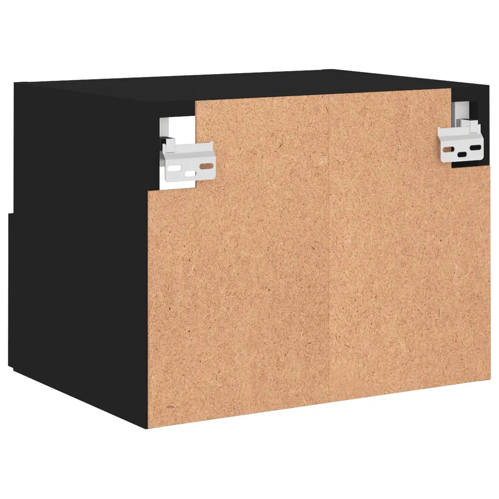 Mobili TV a Parete 2pz Neri 40x30x30 cm in Legno Multistrato 836843