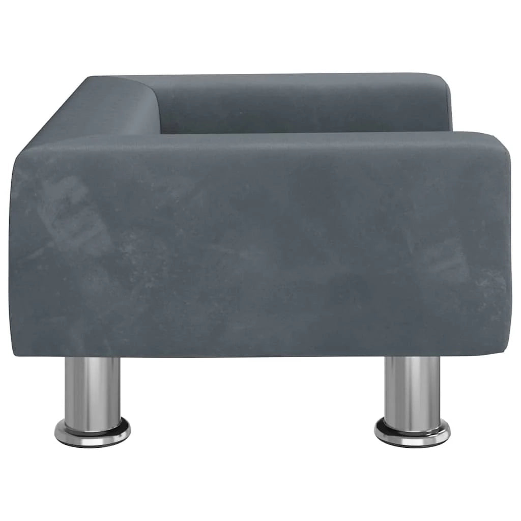 Cuccia per cani comoda cesta da divano scura 50 x 40 x 26,5 cm velluto grigio 02_0043158