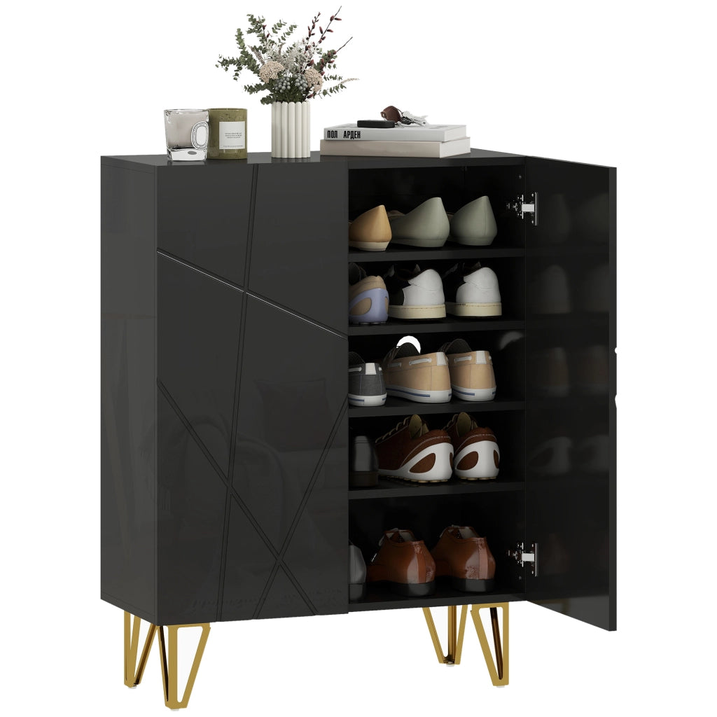 Armadio Scarpe 2 Ante ¨C zephmum ¨C Nero 72x31.5x95 cm