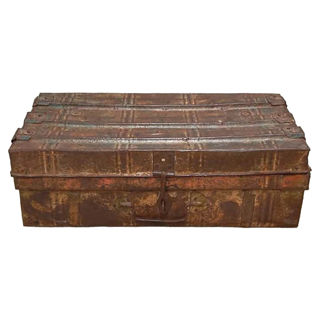 Valigia artigianale in metallo, 67x37x25h cm