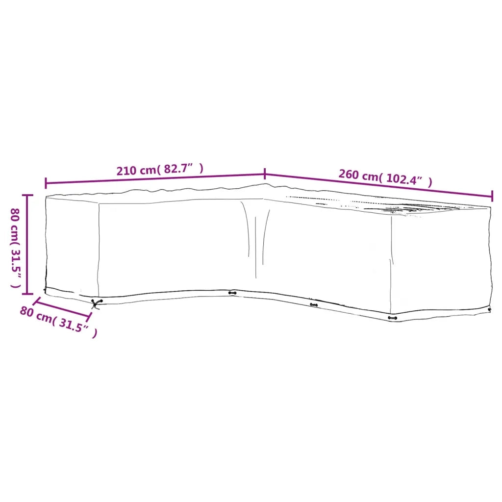 Copertura Mobili da Giardino | Telone per mobili da esterni a L 16 Occhielli 210x260x80 cm