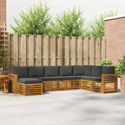 Set di divani da esterno con cuscino 8 pcs Naturale e Antracite