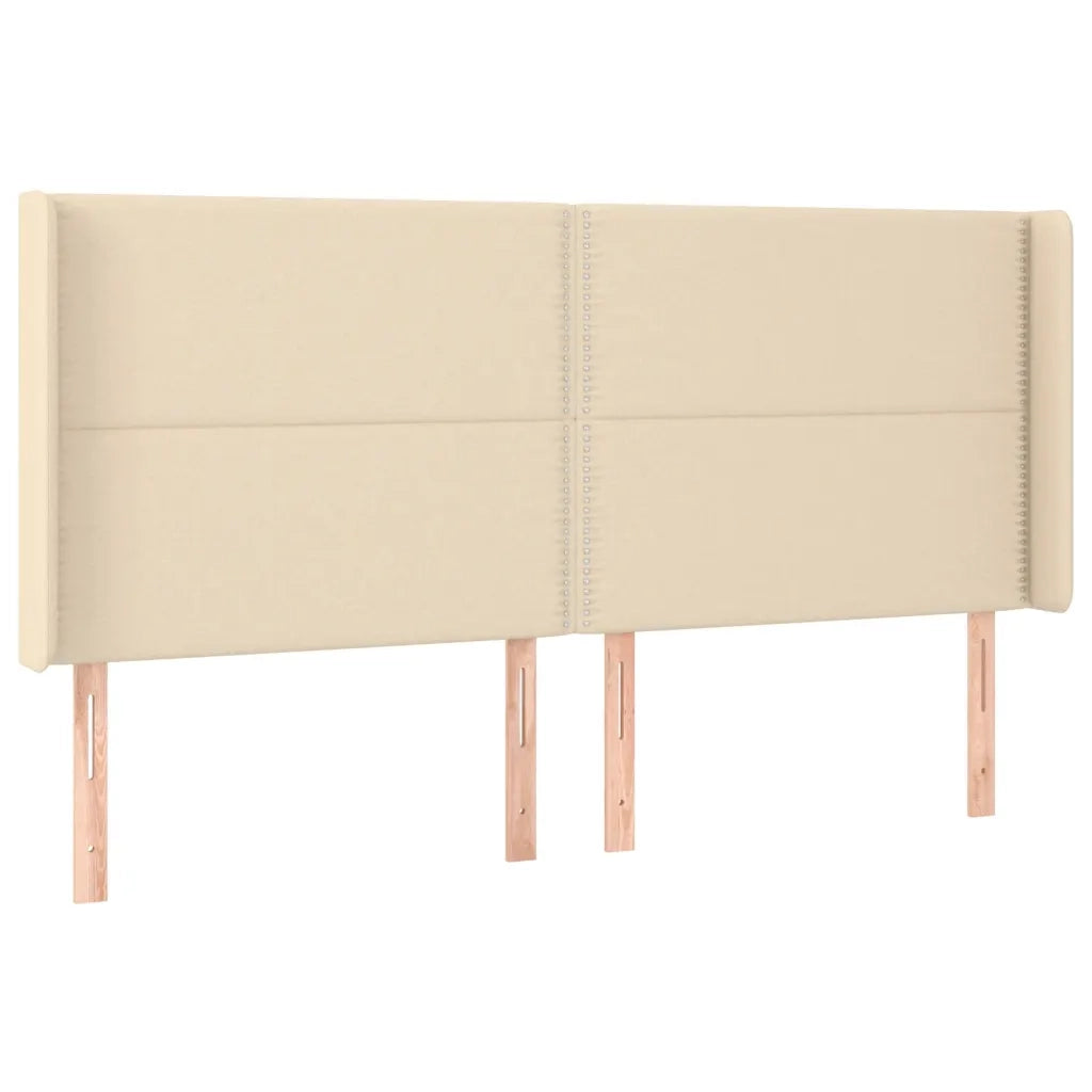 Letto a Molle con Materasso e LED Crema 180x200 cm in Tessuto 3138818